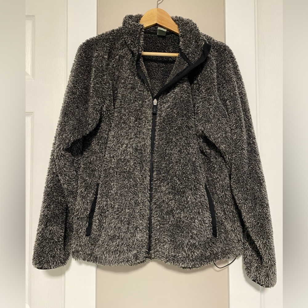 J. America Black and Gray Teddy Jacket
